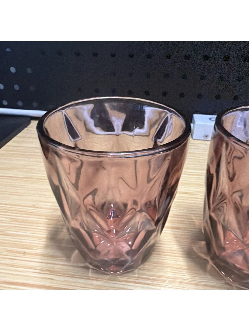 VTG 2 Jeannette Glass Company Windsor purple Amethyst depression glass tumblers*